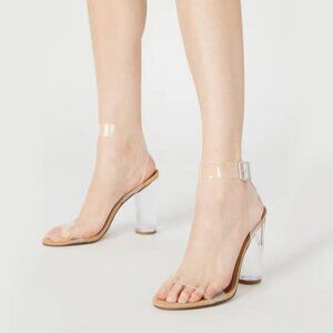 Call It Spring Clear Nude Heels | Size US 9